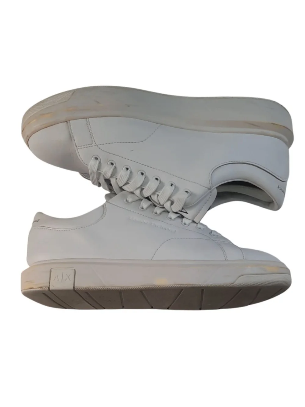 Mens AX Armani Exchange Men's Leather Side Logo Laceup Sneaker Size: 9